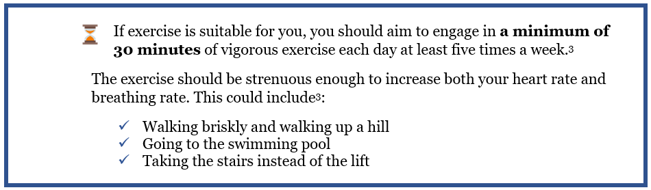 acare malaysia irritable bowel exercise minimum 30 mins